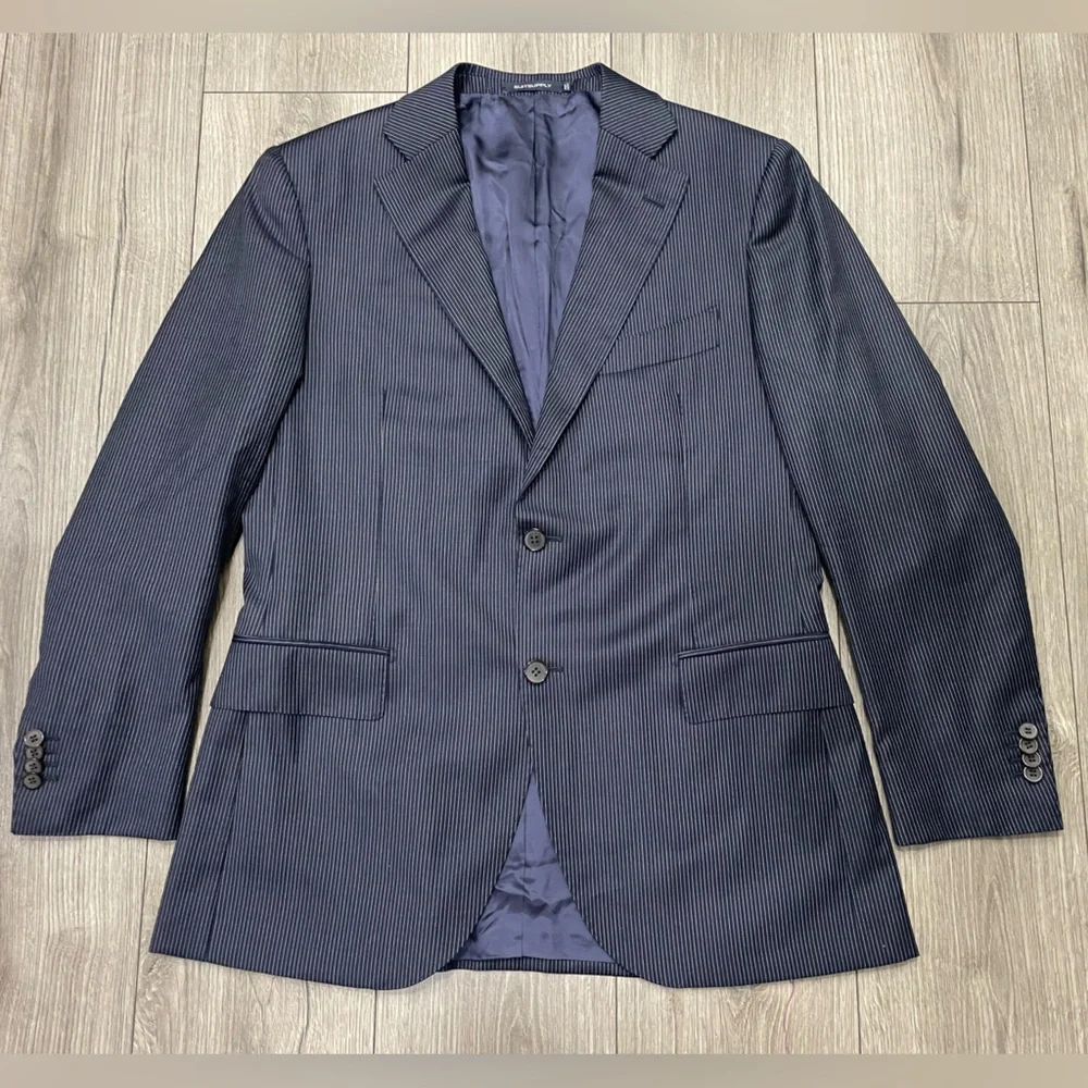 SuitSupply‎ Lazio Single Breasted Int Slim 42R Blue Stripe Blazer Sport Coat